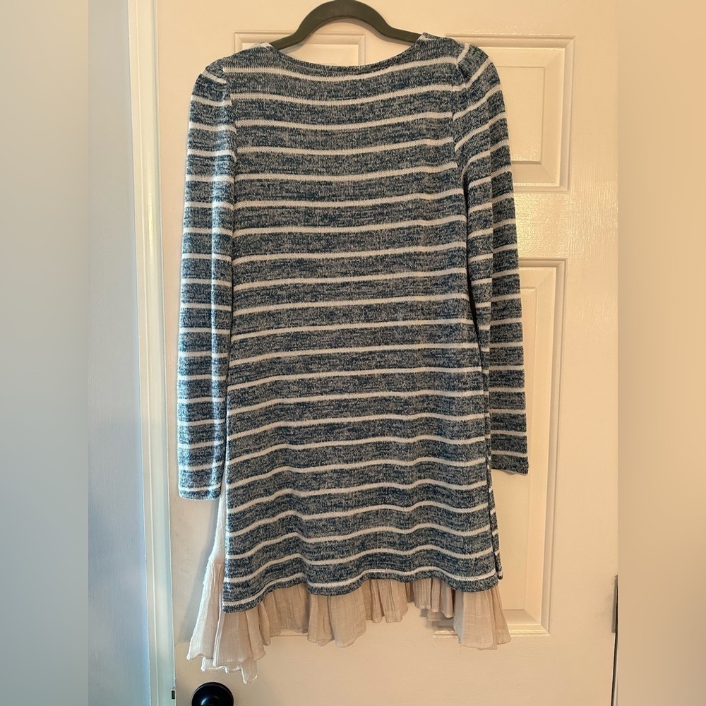 ALTARD STATE BLUE AND KHAKI STRIPED DRESS WITH SLIP - Size Small SKU:215 - Picture 7 of 8